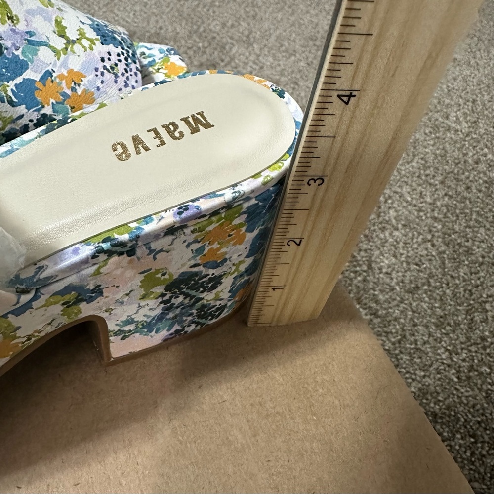Anthropologie Maeve Platform heels floral blocked heel size 37 - Picture 8 of 11